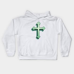 Cross Pastel Green Shadow Silhouette Anime Style Collection No. 215 Kids Hoodie